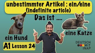 A1 German lesson 24  indefinite articles in German  eineine  unbestimmte Artikel [upl. by Prowel]