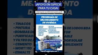 Apoyo en especie para tu hogar programa mejoramiento a la vivienda [upl. by Valerian]