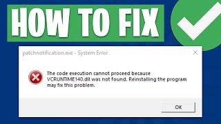 How to Fix VCRUNTIME140dll is Missing Error  Windows 1011 2024 [upl. by Atinihs]