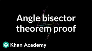 Angle bisector theorem proof  Special properties and parts of triangles  Geometry  Khan Academy [upl. by Anorahs634]