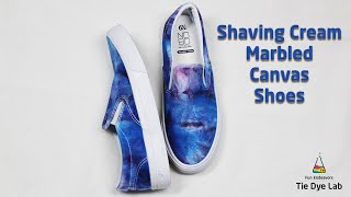 Tie Dye Designs Marble Dyeing Shoes With Shaving Cream [upl. by Anaeda]