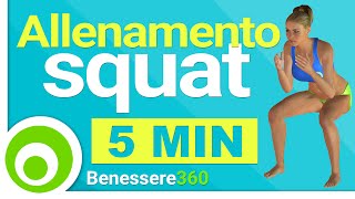 Esercizi Squat per Glutei e Cosce  Allenamento a Casa  5 Minuti [upl. by Helbonia]