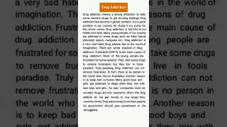 Paragraph writing quotDrug Addictionquot shorts study foryou paragraph foryou [upl. by Muhan]