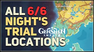 All Nights Trial Locations Genshin Impact [upl. by Salomie]