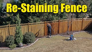 Wood Fence Staining with Graco Sprayer [upl. by Claybourne]