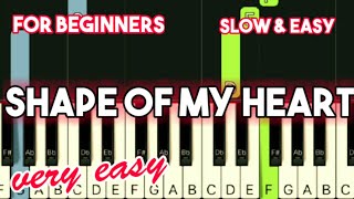 BACKSTREET BOYS  SHAPE OF MY HEART  SLOW amp EASY PIANO TUTORIAL [upl. by Gaskill]