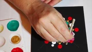 How to paint dot mandalas with Kristin Uhrig 4 Christmas design [upl. by Ative]