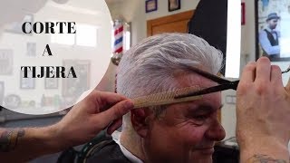 CORTE A TIJERA CLÁSICO TUTORIAL DE BARBERÍA [upl. by Brasca]