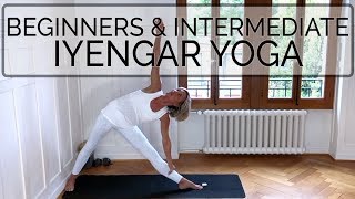 Iyengar Yoga Class  Beginners and Intermediate  46 min  Cat de Rham  Online Yoga Teaching [upl. by Aurie]