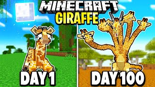 I Survived 100 Days as a GIRAFFE in Minecraft Heres What Happened [upl. by Oirram]