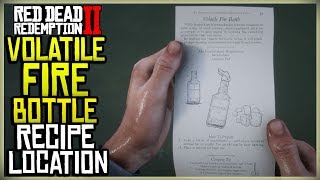 WHERE TO FIND THE VOLATILE FIRE BOTTLE RECIPE  RED DEAD REDEMPTION 2 EXACT LOCATION [upl. by Nerro856]