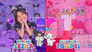 LEIKA KAMAR KUROMI VS TOMPEL MY MELODY 😍 DEKORASI KAMAR SERBA SANRIO [upl. by Sarette]