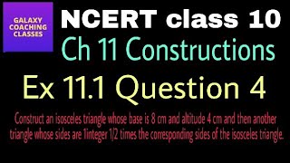 Cbse class 10 maths constructions ll Exercise 111 Q4 [upl. by Aynor]