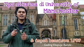 KULIAH DI INGGRIS 1 TIPS LULUS BEASISWA LPDP amp DITERIMA DI UNIVERSITY OF MANCHESTER UK LUAR NEGERI [upl. by Earaj369]