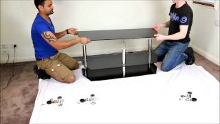 140cm LCDPlasma Black Tempered Glass TV Stand [upl. by Ojimmas509]