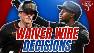 7 Waiver Wire ADDS Xavier Edwards or Tyler Fitzgerald  Fantasy Baseball Advice [upl. by Aerdnaz]