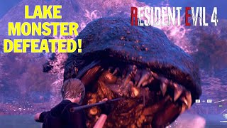 Resident Evil 4 Remake Lake Monster Boss Fight  PS5 Gameplay Walkthrough [upl. by Lull]