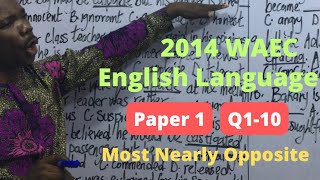 2024 WAEC English Language Paper 1  Section 1 Antonyms​ vconceptscollegeenglish [upl. by Demaria]