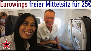 Eurowings  Flug mit gebuchtem freien Mittelsitz  Lohnt es sich oder doch Business Class fliegen [upl. by Amer]