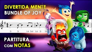 Divertida Mente  Bundle of Joy  Partitura com Notas para Flauta Doce Violino  Inside Out Theme [upl. by Shererd]