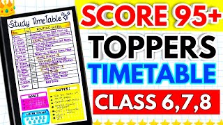 Most Effective Time Table for Students🔥 Daily Routine of Toppers FOR CLASSES678  STUDY TIPS [upl. by Aneis811]