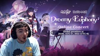 SUCH BEAUTIFUL MUSIC Honkai Impact 3rd Dreamy Euphony Concert Reaction Honkai Reaction 12 [upl. by Anyrb]