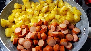 ALMOÇOJANTAR RÁPIDO  Receita com batata e salsicha  Receitas fáceis e rápidas [upl. by Gusti]