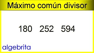 Máximo común divisor de 180 252 y 594 problema 310 [upl. by Nosyerg]