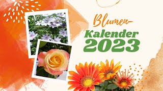 Canva Monatskalender Blumen 2023  Wandkalender A4 zum Ausdrucken oder digital verwenden [upl. by Jandy]