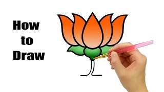 How to Draw BJP logo  BJP Political Party [upl. by Nimajaneb616]