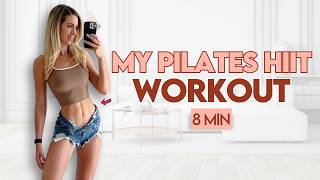 CARDIO PILATES 8 min Fat Loss HIIT  Low Impact No Equipment at Home Workout [upl. by Htidra302]