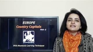 World Country Capitals EUROPE  यूरोप के देश एवं राजधानियाँ Part 2  with easy tricks [upl. by Bittner]