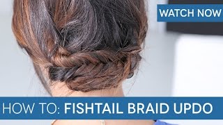 How To Fishtail Braid Updo [upl. by Ahseem608]