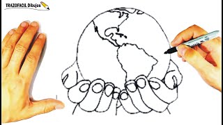 ✍️Como dibujar el planeta tierra en nuestras mano ✏️Dibujo del globo terraqueo ✏️ Mapamundi [upl. by Janice355]