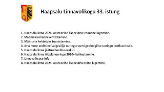 Haapsalu Linnavolikogu istung 26092024 [upl. by Greenquist]