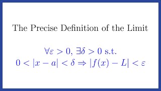 Introduction to the EpsilonDelta Limit Definition [upl. by Ycam591]