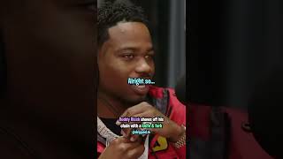 Roddy Ricch Shows Off His Chain With a Knife amp Fork 😂 [upl. by Grissel81]