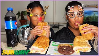 SUBWAY NEW SUBMELTS RACLETTE MUKBANG┃mouais [upl. by Keese]