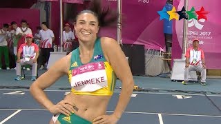 Michelle Jenneke brings her warm up dance back 29th Summer Universiade 2017 Taipei Chinese Taipei [upl. by Ailelc]