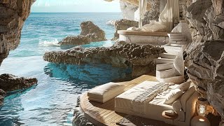 Luxury hotel room in a cliff on the ocean [upl. by Yared]