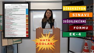 Direksiyon Sınavı Değerlendirme Formu Detaylı Anlatım  Sınavda Hata Kodları  1 BÖLÜM [upl. by Salvidor545]