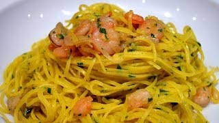 Tagliolini al limone e gamberetti  Pasta with lemon and Shrimps by bravobob [upl. by Ula]