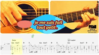 Je me suis fait tout petit  🎶 Guitar tabs cover 🎸 Georges Brassens [upl. by Blainey]