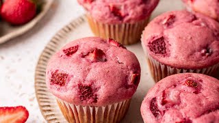 Vláčné Jahodové Muffiny  bez Vajec  Vegan [upl. by Adiuqal]