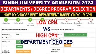 Low CPN vs High CPN departments  Sindh University Admission 2024  Sindh University Best Department [upl. by Ahsilam]