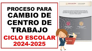 Acuerdo para el proceso de cambio de centro de trabajo Educación Básica 20242025 USICAMM [upl. by Doroteya]