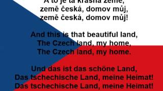 Česká hymna  Czech anthem  Tschechische Nationalhymne lyrics text [upl. by Orella]