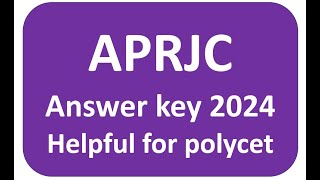 aprjc answer key 2024 answer key for aprjc 2024 in telugu polycet coaching classes in telugu 2024 [upl. by Aihsile]