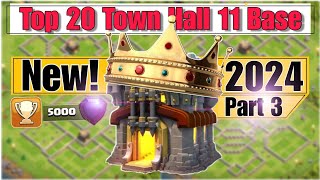 New quotTop 20 Th11 Base Layoutsquot 2024  Th11 War Base with Copy Link [upl. by Leela]