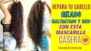 😱💆‍♀REPARA TU CABELLO RIZADO MALTRATADO Y SECO con esta fácil máscarilla casera [upl. by Meluhs]